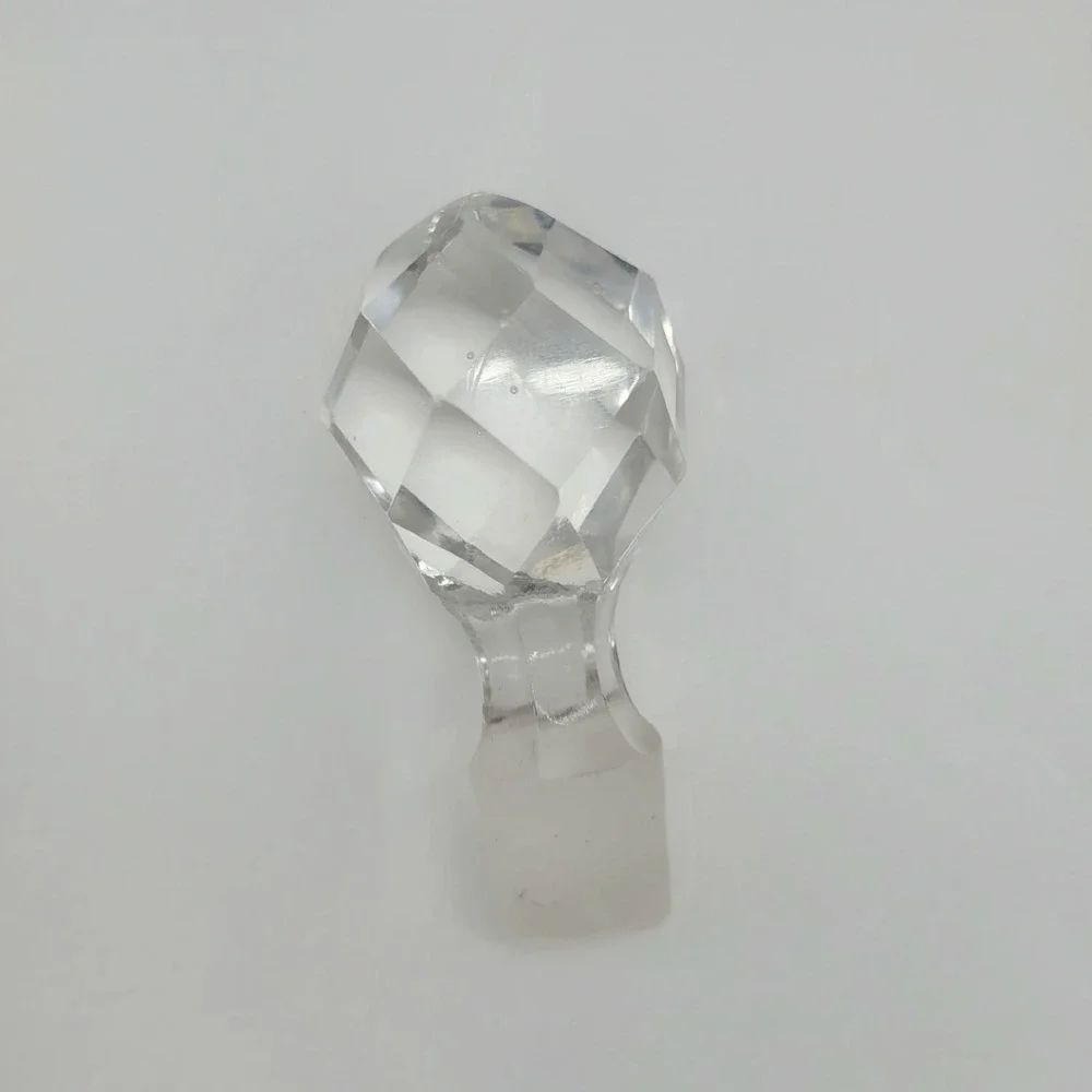 Vintage Clear Faceted Glass Decanter Stopper Replacement Diamond Top 2.75 inch